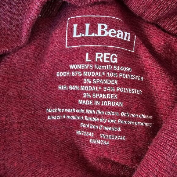 L.L.Bean Red Burgundy Long Sleeve Turtleneck Tunic Top, Soft Modal Blend, Size L - Picture 4 of 11